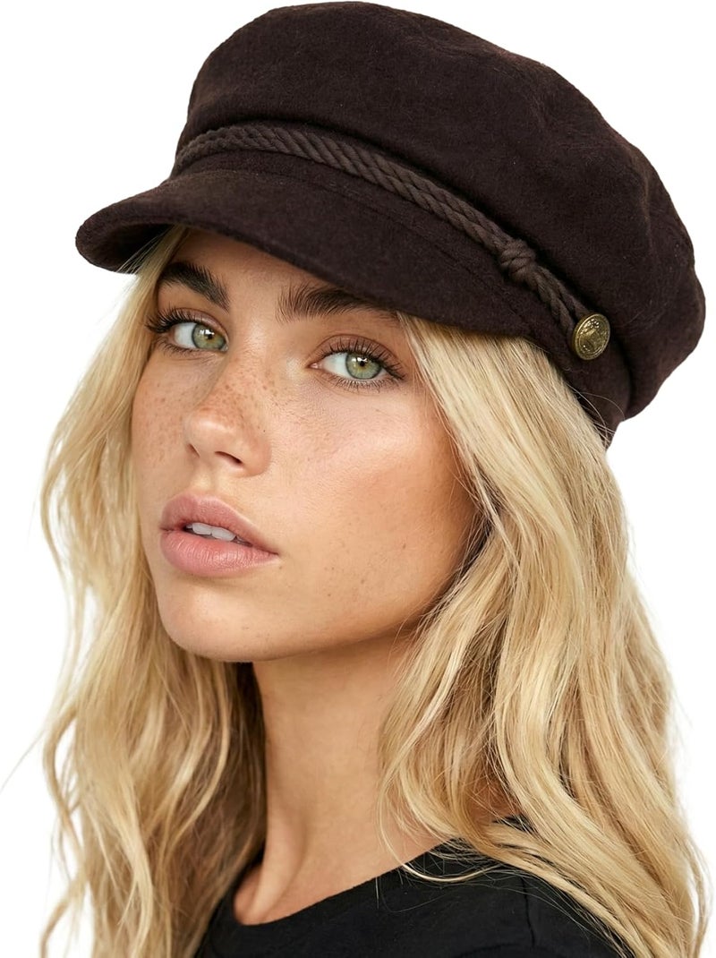 Funky Junque Newsboy Hat for Women – Trendy Greek Fisherman Cap, Classic Women's Baker Boy Newsies Hat, Ladies Fashion Caps - Image 1